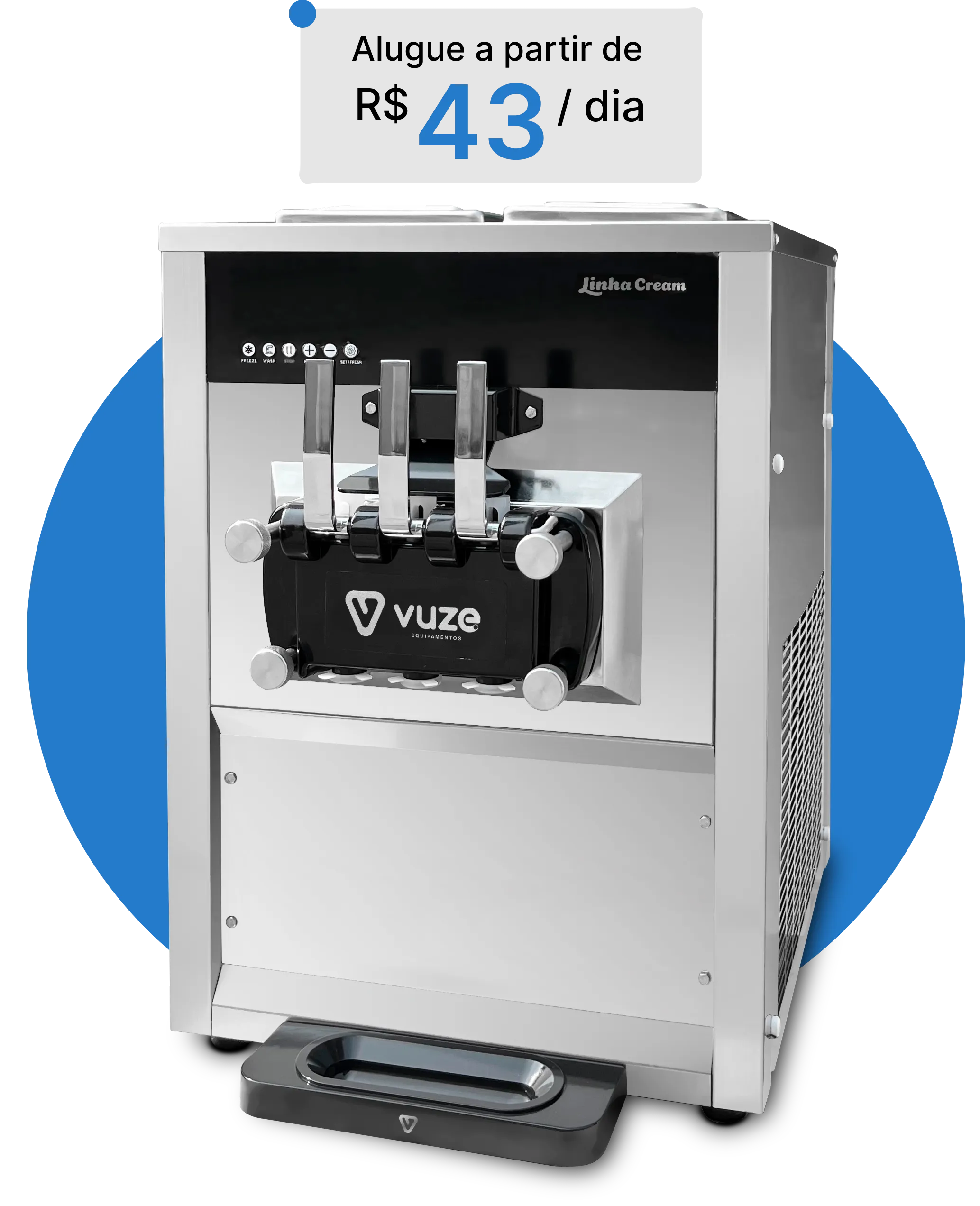 Vuze Cream B40L, máquina de sorvete expresso soft, com etiqueta de aluguel a partir de R$ 43 por dia